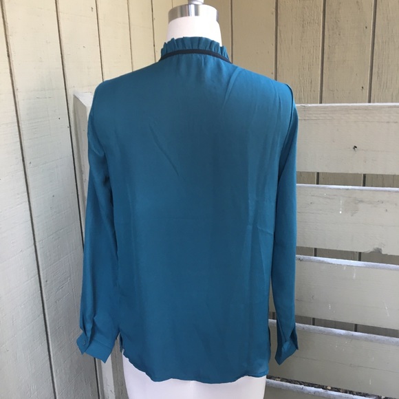 Lulus Tea Shop Teal Blue Long Sleeved Top - Picture 9 of 10